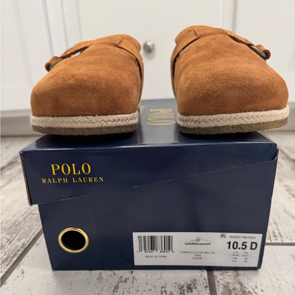 POLO RALPH LAUREN Turbach Shearling-Lined Suede Clog Size 10.5D - Picture 2 of 9